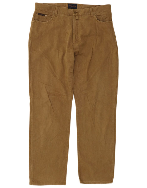 Gant Pantalones rectos informales para hombre W40 L34 Algodón caqui