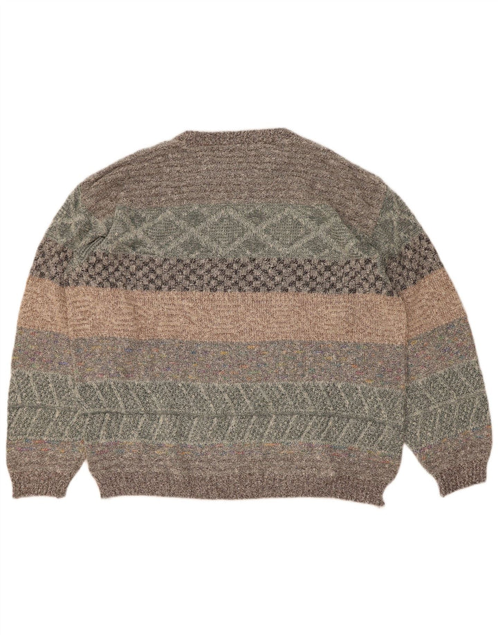 Jersey Darwin para Hombre con Cuello Redondo Talla 52 Grande a Rayas Multicolor