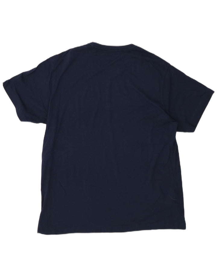 EDDIE BAUER Camiseta Hombre Top Grande Azul Marino Algodón