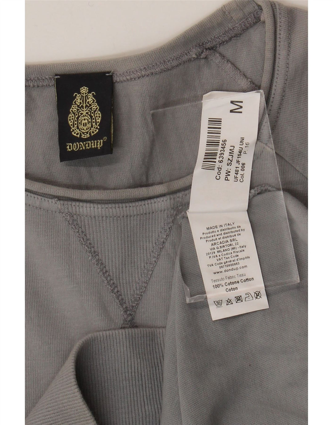 Dondup Hombre Sudadera Estampada Sin Mangas Jersey De Algodón Gris Medio