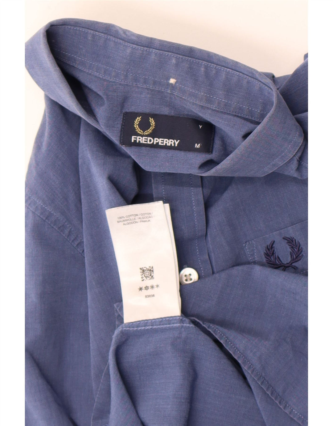 Fred Perry Camisa Niño 10-11 Años Azul Algodón