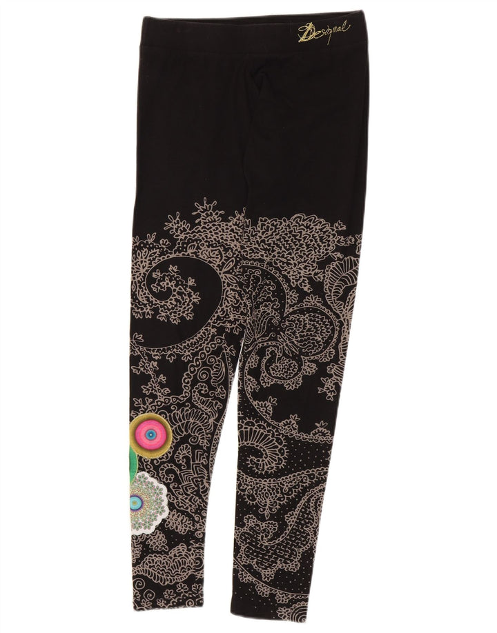 Desigual Leggings gráficos para mujer Reino Unido 12 Mediano Negro Paisley