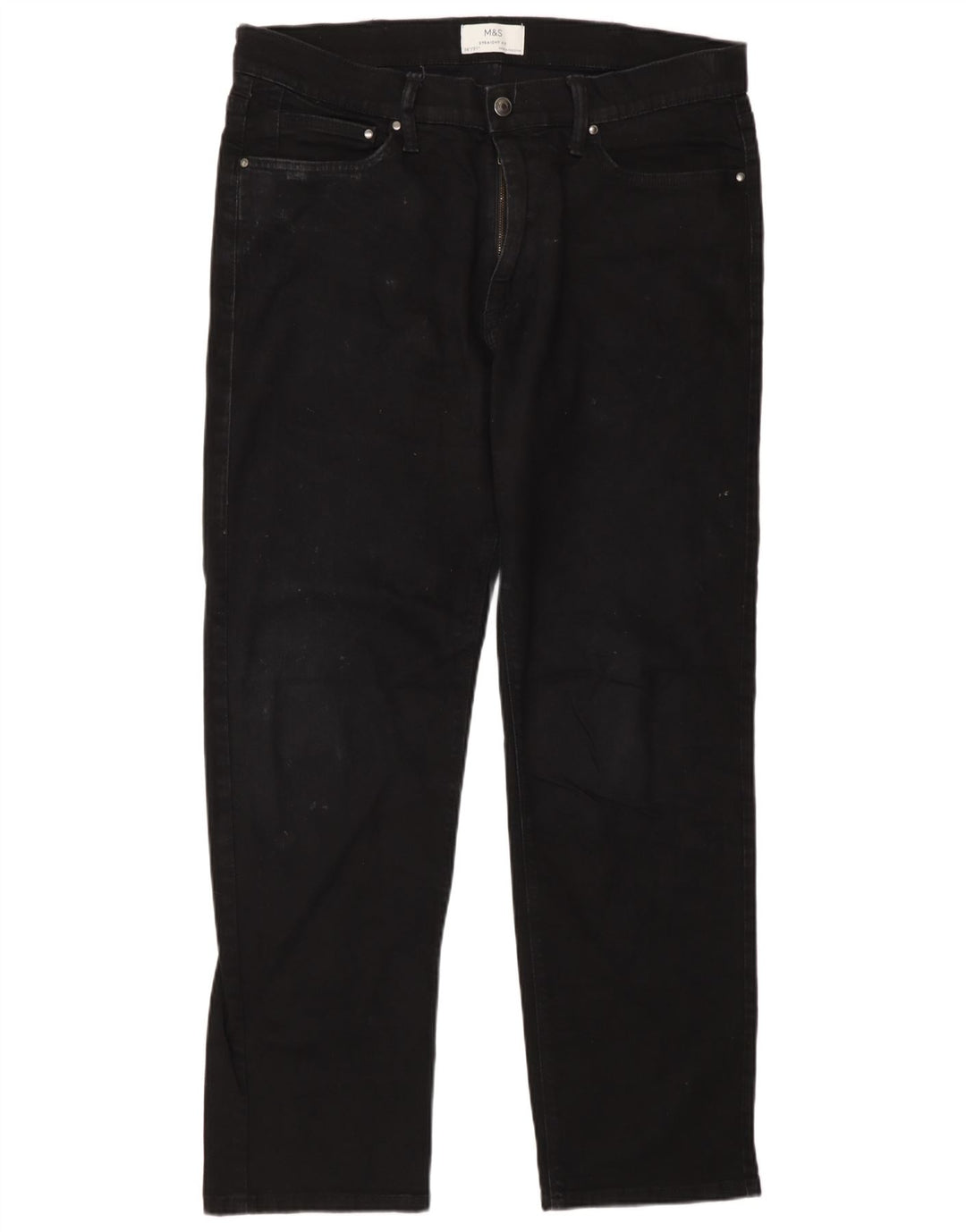 Marks & Spencer Vaqueros rectos para hombre W36 L31 Algodón negro