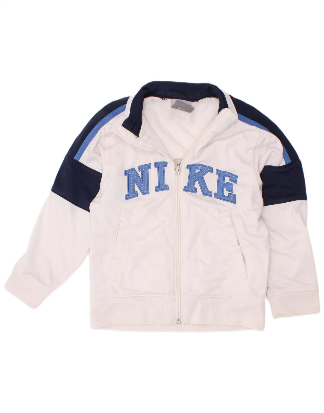 Nike - Chaqueta de chándal gráfica para niños de 4 a 5 años, color blanco, talla pequeña