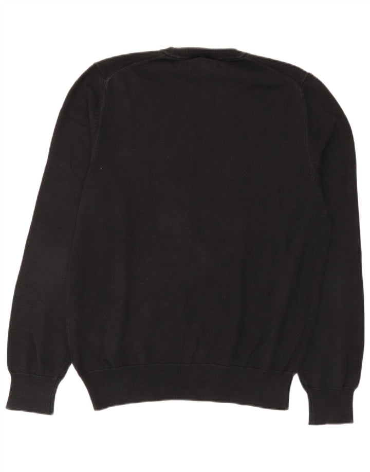 Marks & Spencer Jersey de cuello redondo para mujer, talla mediana, algodón negro