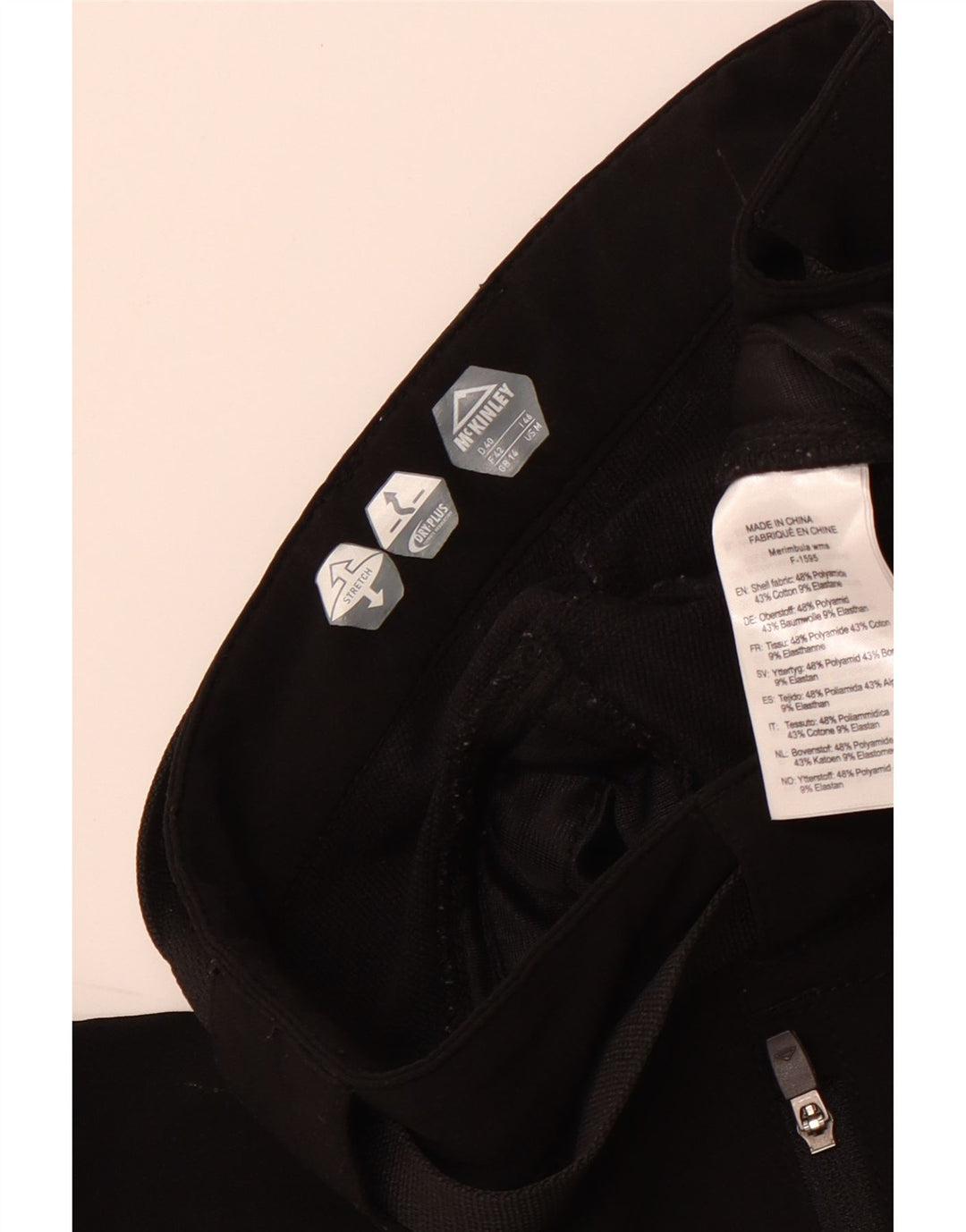 MCKINLEY Pantalones casuales rectos para mujer UK 14 Large W32 L31 Negro