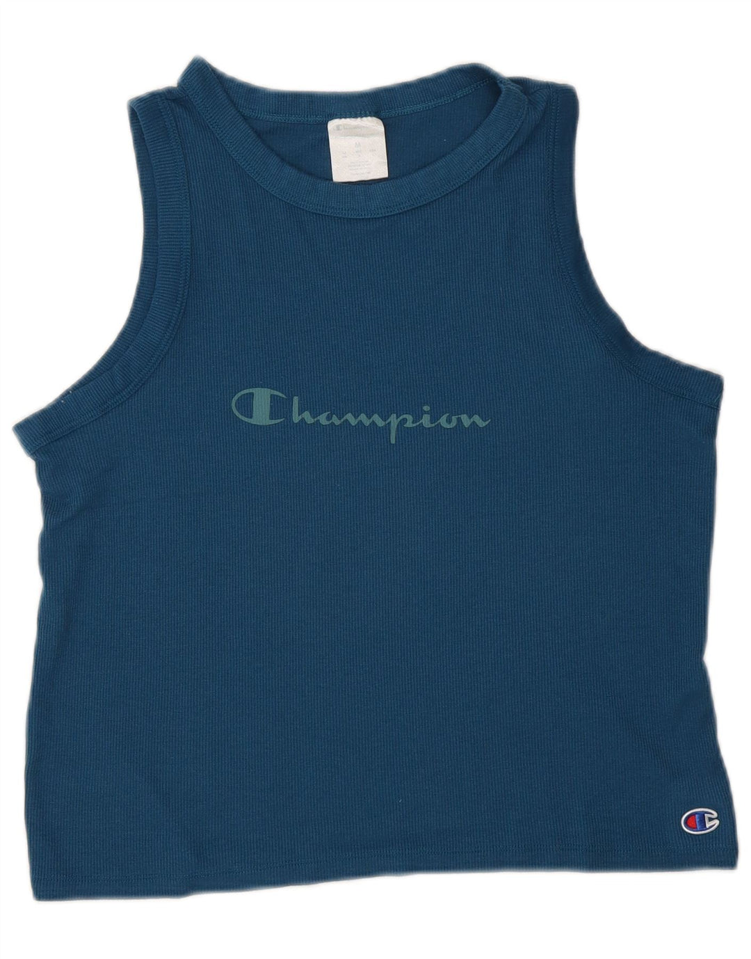 Champion Camiseta sin mangas gráfica para mujer UK 12 Poliéster azul medio