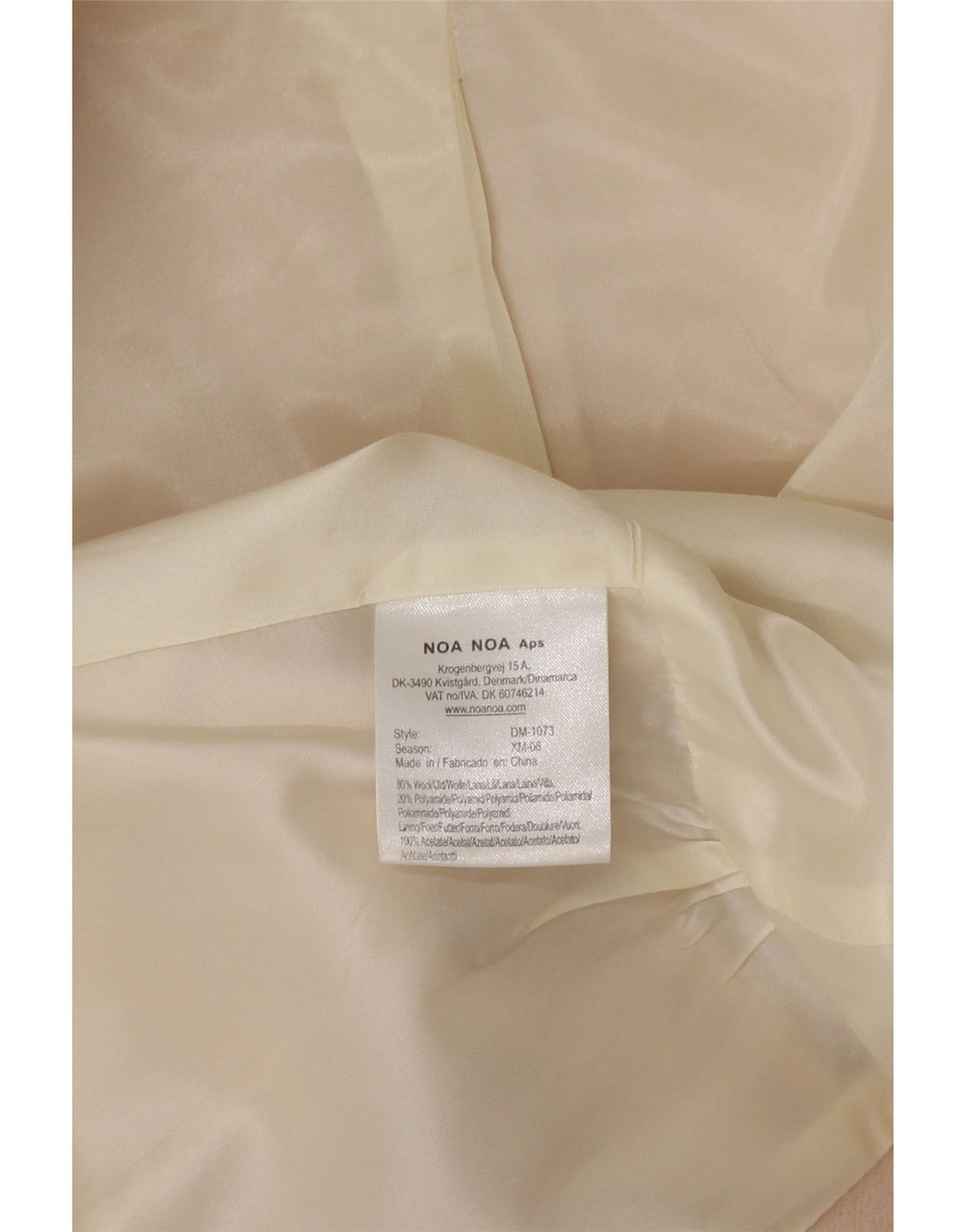 NOA NOA Womens 1 Button Blazer Jacket UK 38 Medium Beige Wool Vintage NOA NOA and Second-Hand NOA NOA from Messina Hembry 