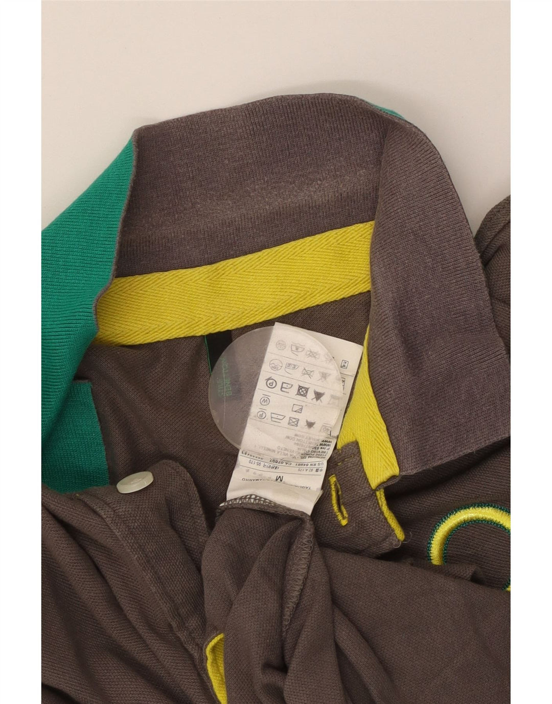 BENETTON Polo Hombre Algodón Gris Medio