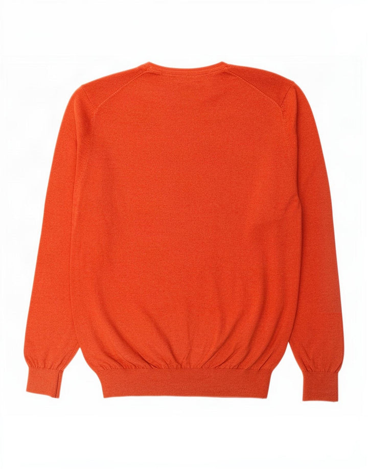 Massimo Dutti Jersey Con Cuello En V Hombre Large Rojo Algodón