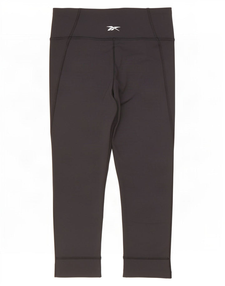 Reebok Leggings Capri para Mujer Reino Unido 8/10 Pequeño Negro