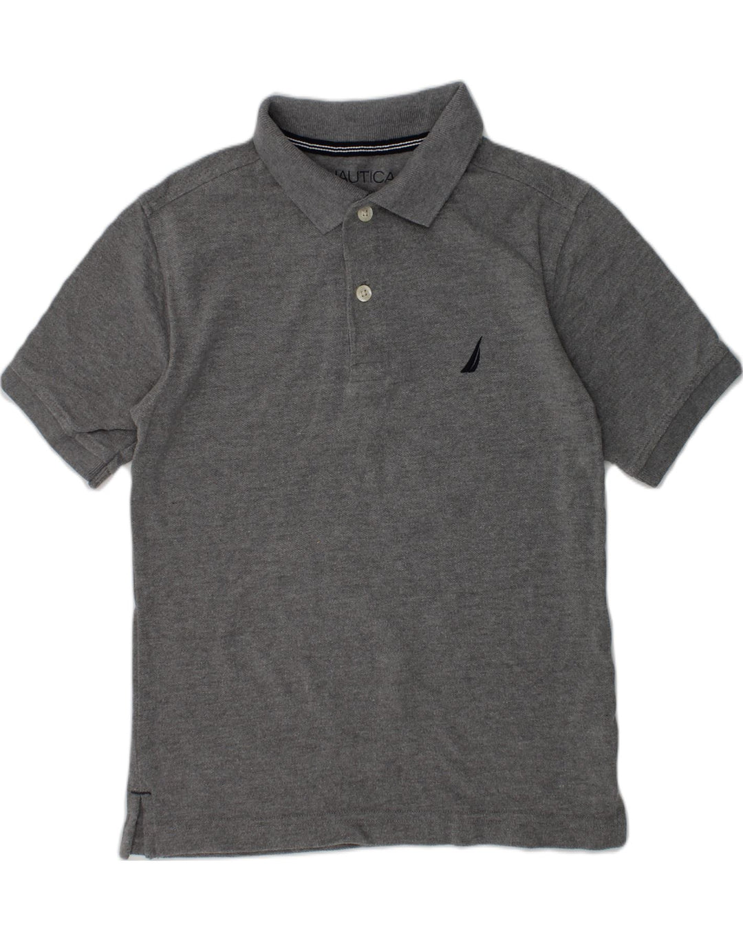 NAUTICA Boys Polo Shirt 7-8 Years Small  Grey Cotton | Vintage Nautica | Thrift | Second-Hand Nautica | Used Clothing | Messina Hembry 