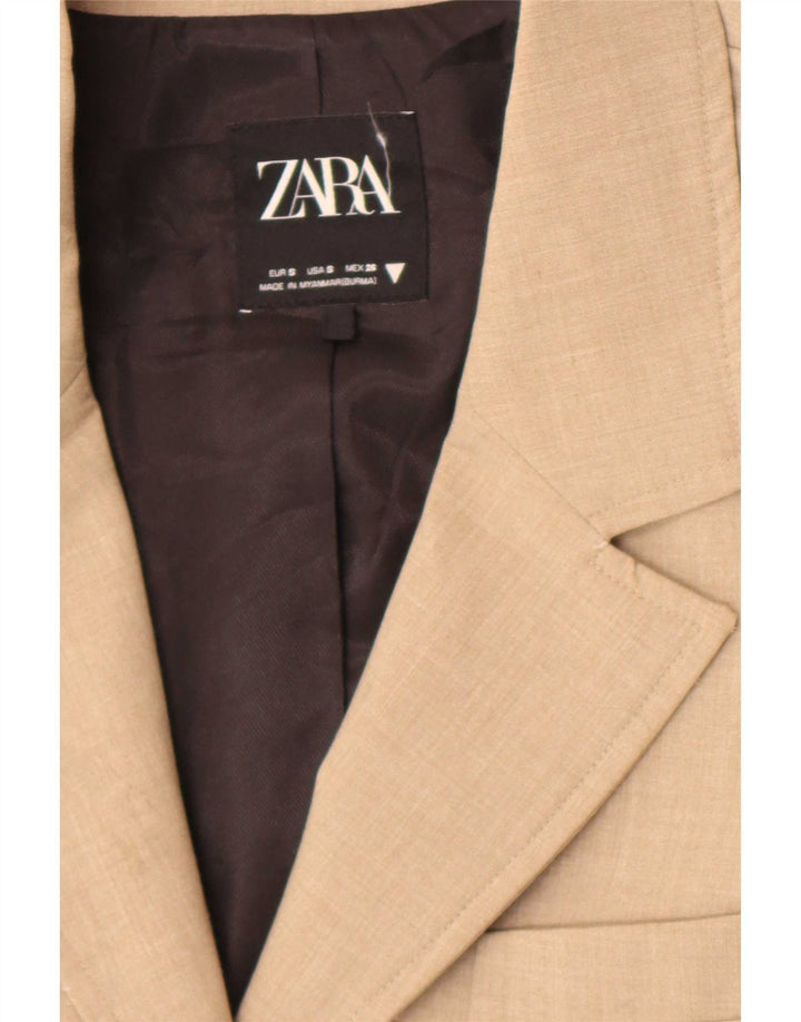 Zara Mujer Bolero Chaqueta UK 10 Small Marrón