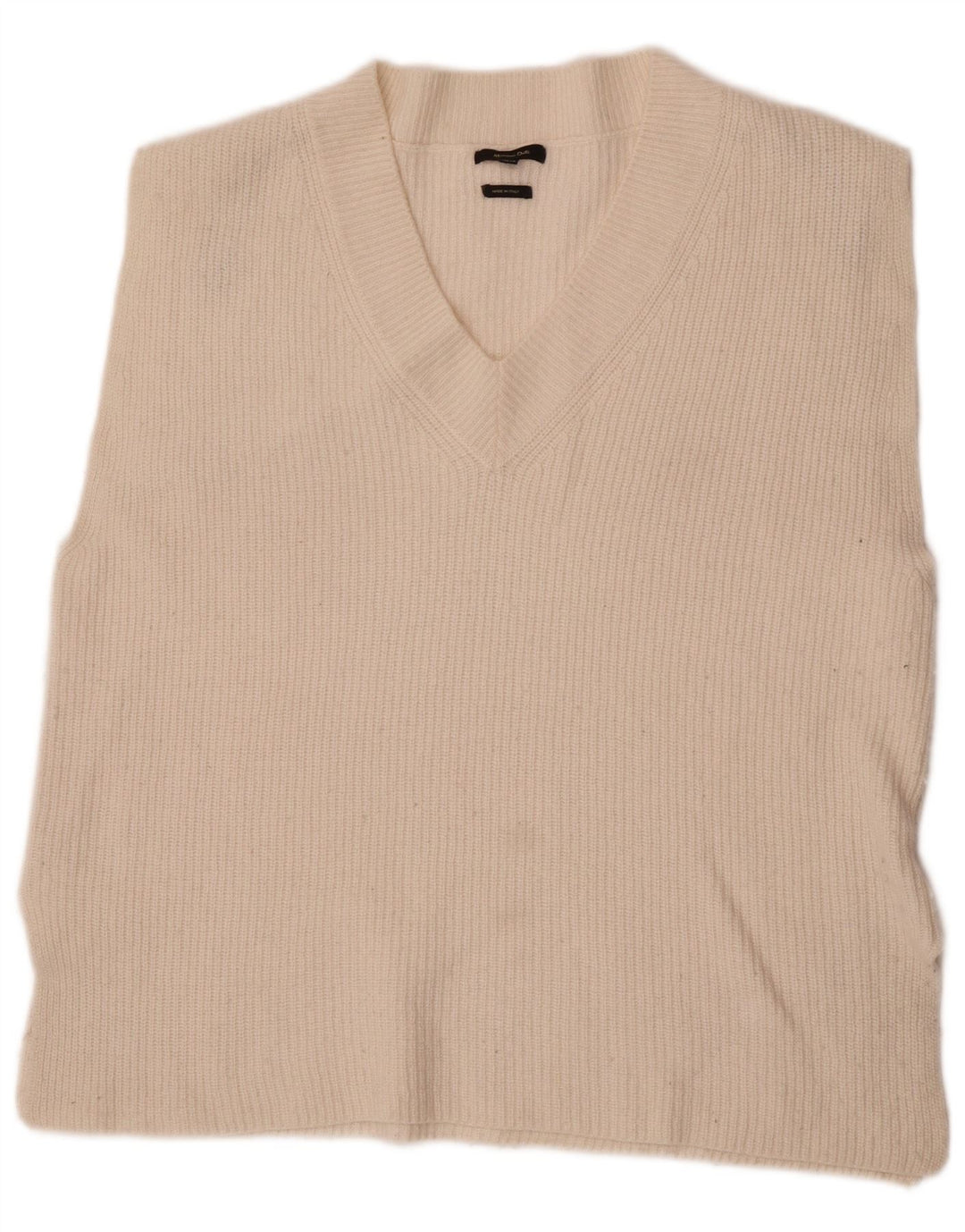 Massimo Dutti Camiseta Sin Mangas Mujer UK 44 Mediano Blanco Roto Poliamida