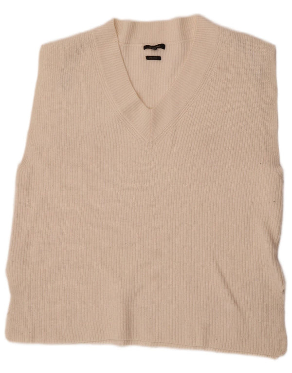 Massimo Dutti Camiseta Sin Mangas Mujer UK 44 Mediano Blanco Roto Poliamida