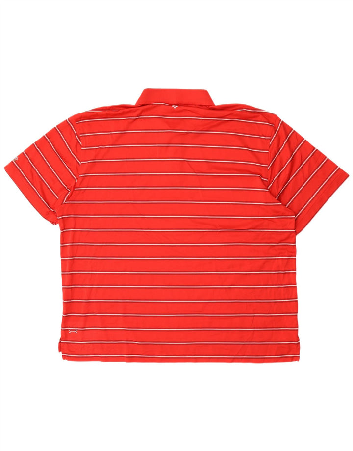 Izod Polo de golf para hombre 2XL Poliéster a rayas rojas