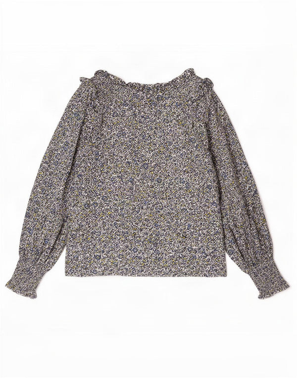 Boden Blusa de manga larga para mujer UK 40 Medium Multicolor Floral