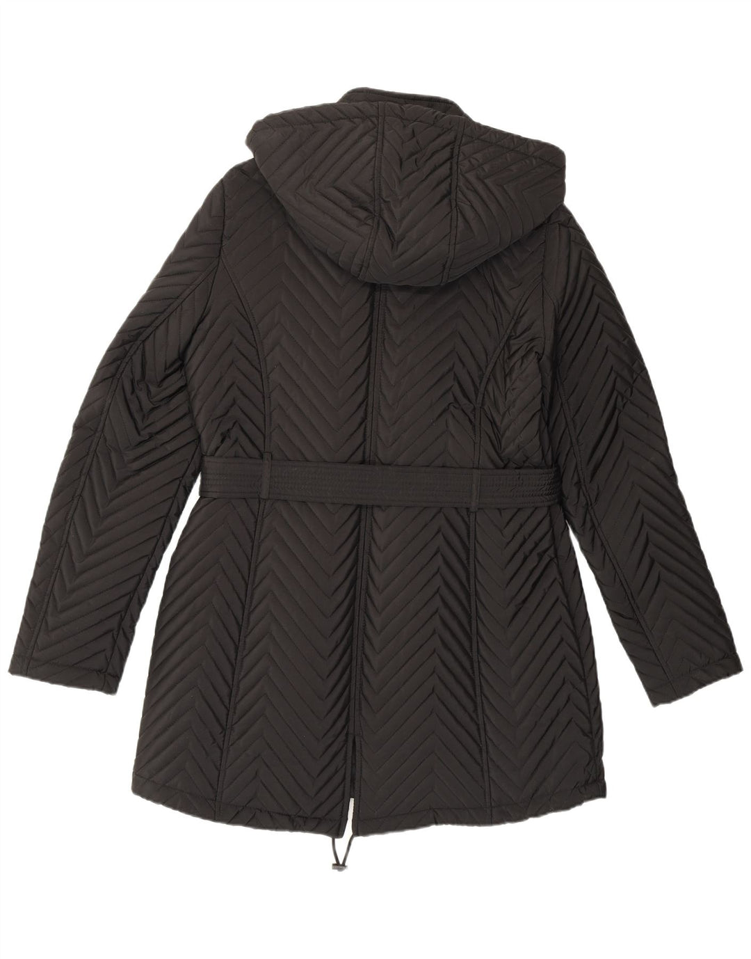 Dkny Abrigo cortavientos con capucha para mujer UK 12 Medium Black Chevron