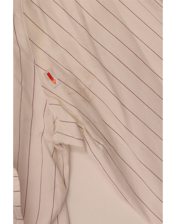 Camisa Benetton Mujer ES 46 Grande Blanco Rayas