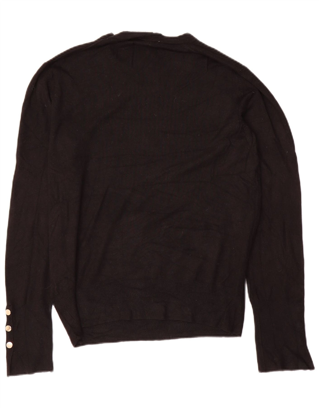 Zara - Jersey de cuello redondo para mujer, talla 40, talla mediana, viscosa negra