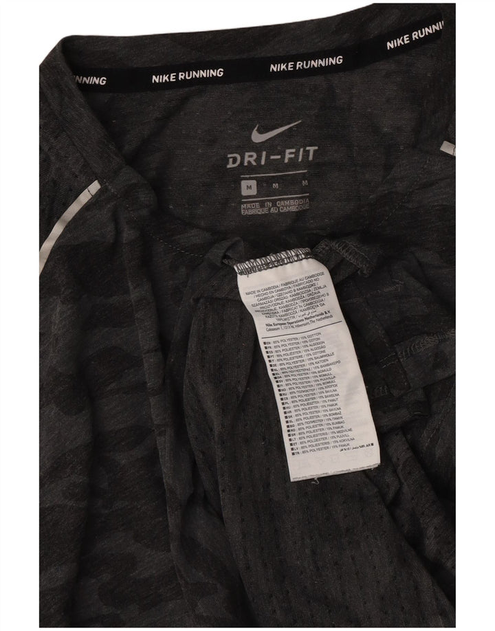Camiseta Nike Dri Fit para hombre Top poliéster de camuflaje gris medio