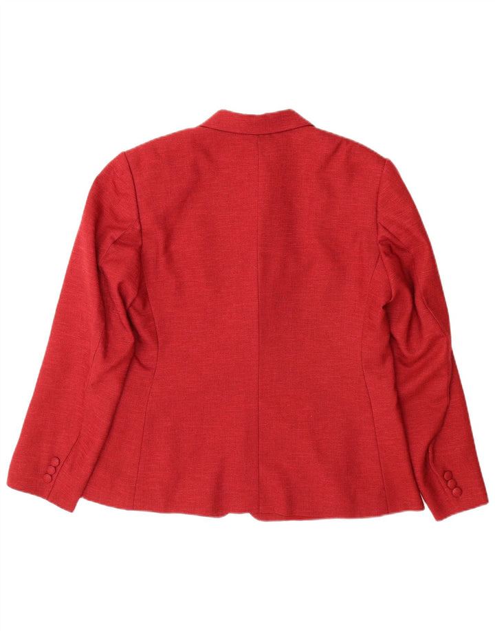 VINTAGE Chaqueta Blazer de 3 Botones para Mujer Reino Unido 14 Grande Rojo Moteado