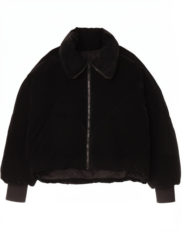 Zara Mujer Chaqueta Acolchada Extragrande UK 10 Small Poliuretano Negro