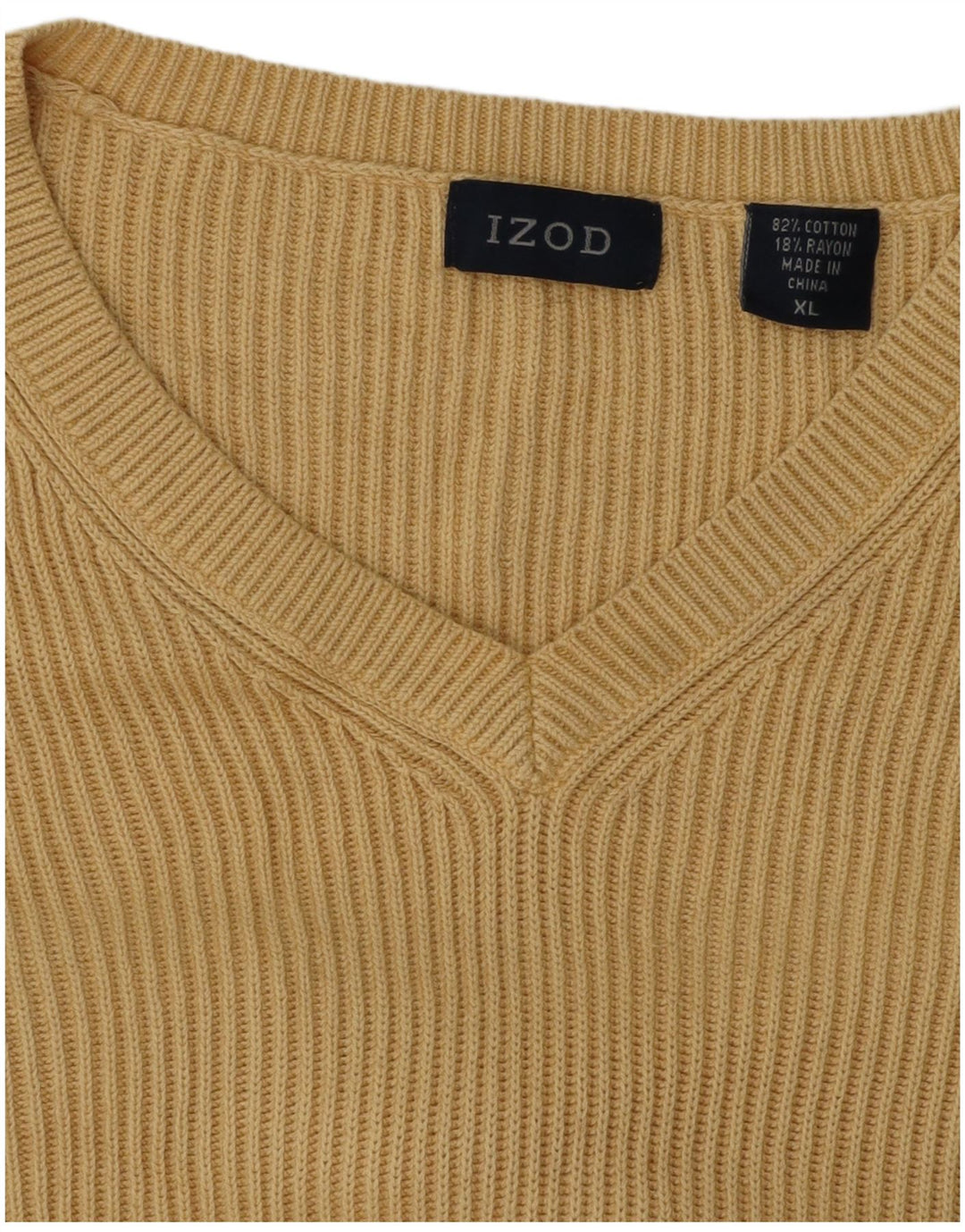 IZOD Jersey con Cuello en V para Hombre XL Algodón Beige