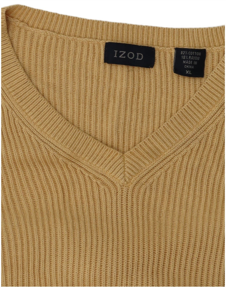 IZOD Jersey con Cuello en V para Hombre XL Algodón Beige