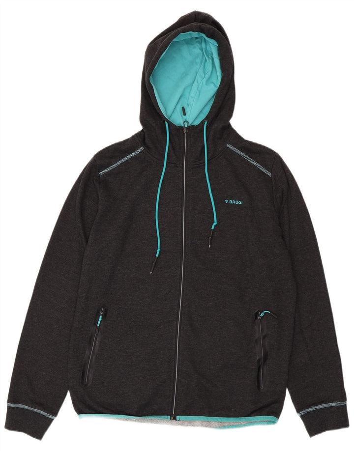 BRUGI Suéter con capucha y cremallera para mujer UK 40 XL Gris