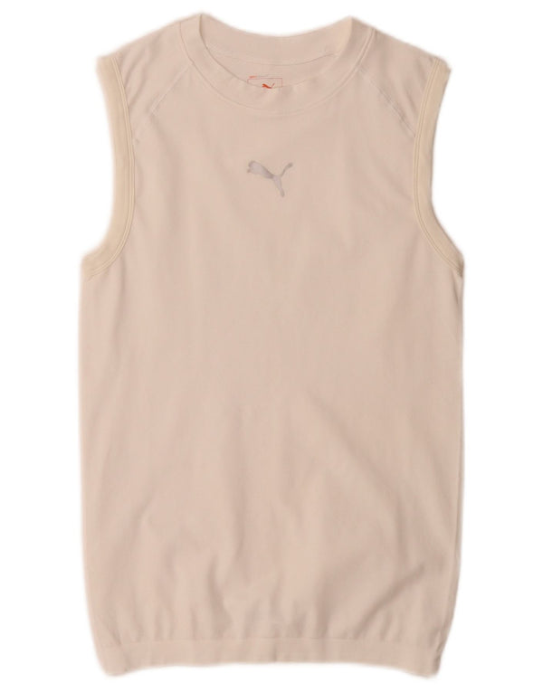 Puma Mujer Chaleco Top UK 14 Grande Blanco