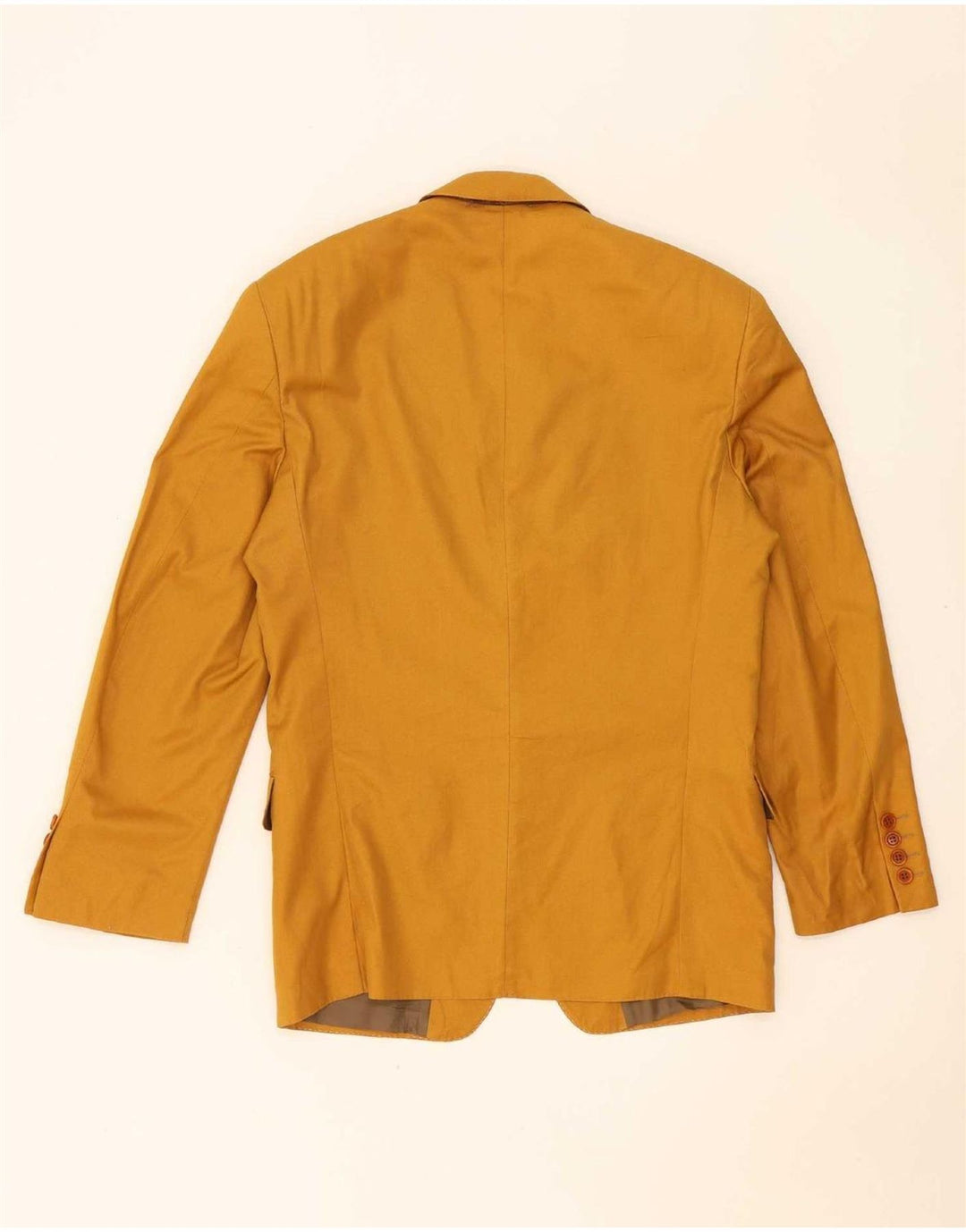 Vintage hombres 2 botones traje de 2 piezas IT 48 Medio W32 L32 Algodón Amarillo
