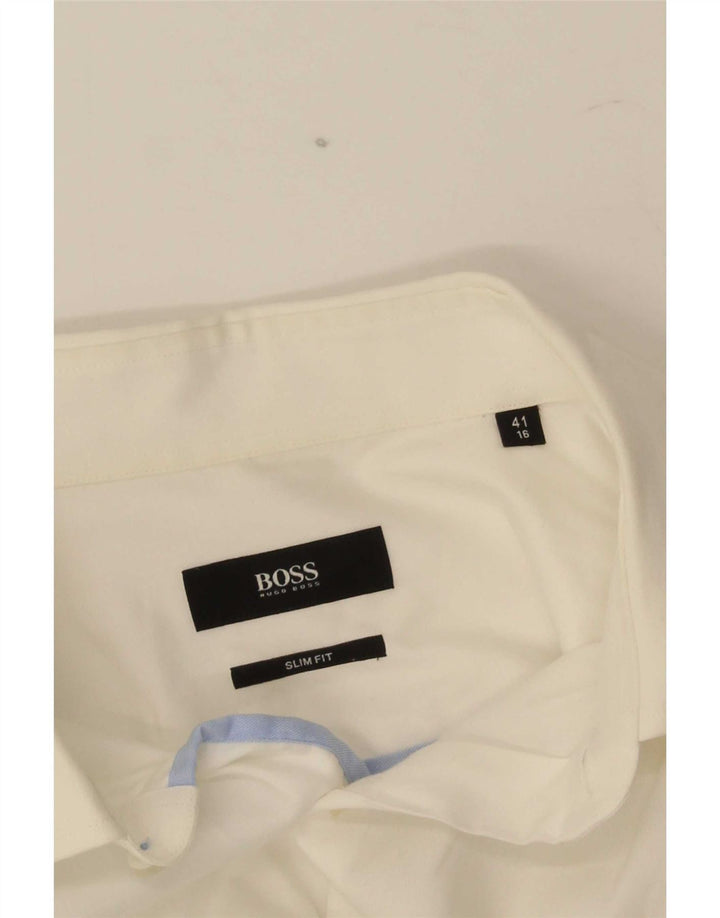 Hugo Boss Camisa Slim Fit para hombre Talla 16 Grande Blanco