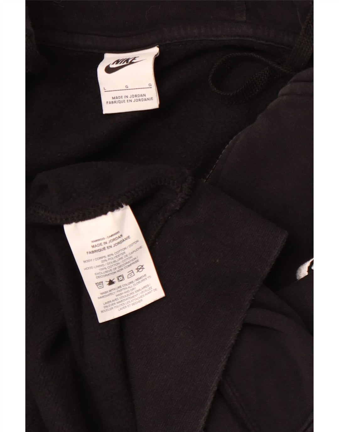 NIKE Sudadera con capucha y cremallera para hombre, talla grande, algodón negro