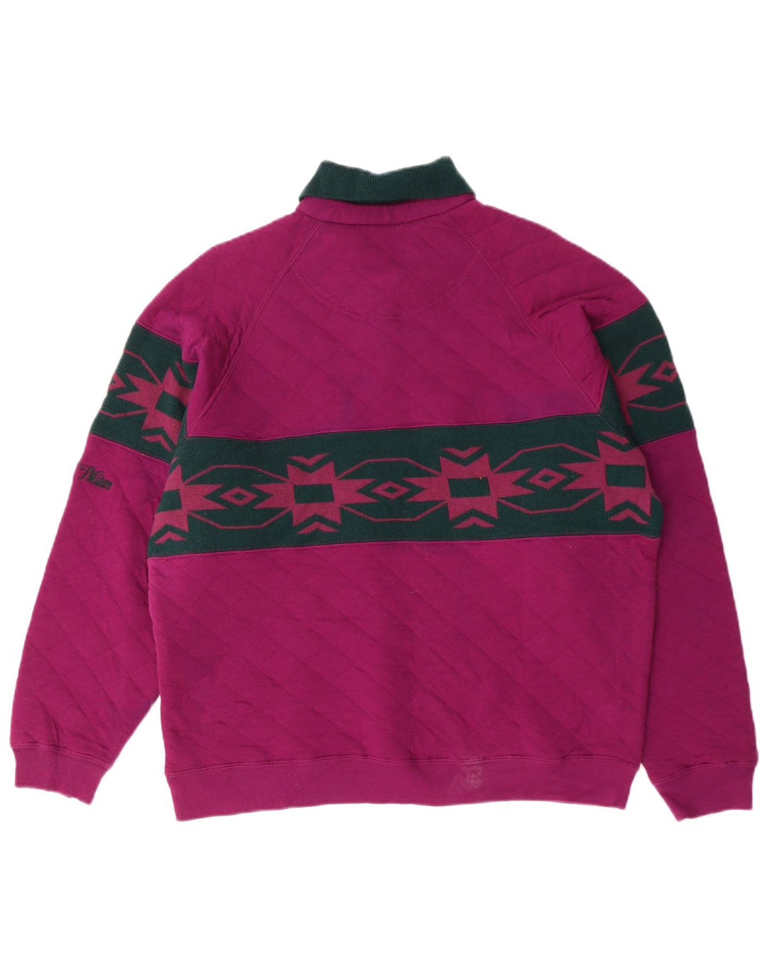 NORTH WESTERN Sudadera con cuello tipo polo para hombre, color morado medio, Fair Isle