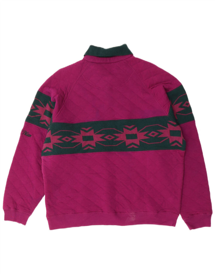 NORTH WESTERN Sudadera con cuello tipo polo para hombre, color morado medio, Fair Isle