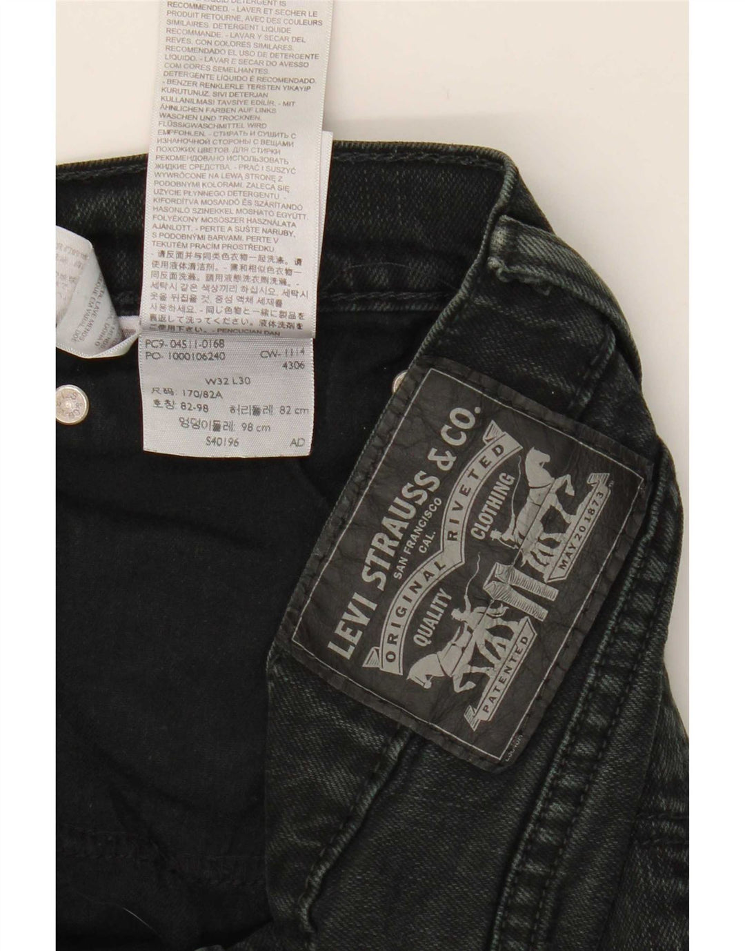 Vaqueros Levi's Mujer Rectos W32 L30 Algodón Negro