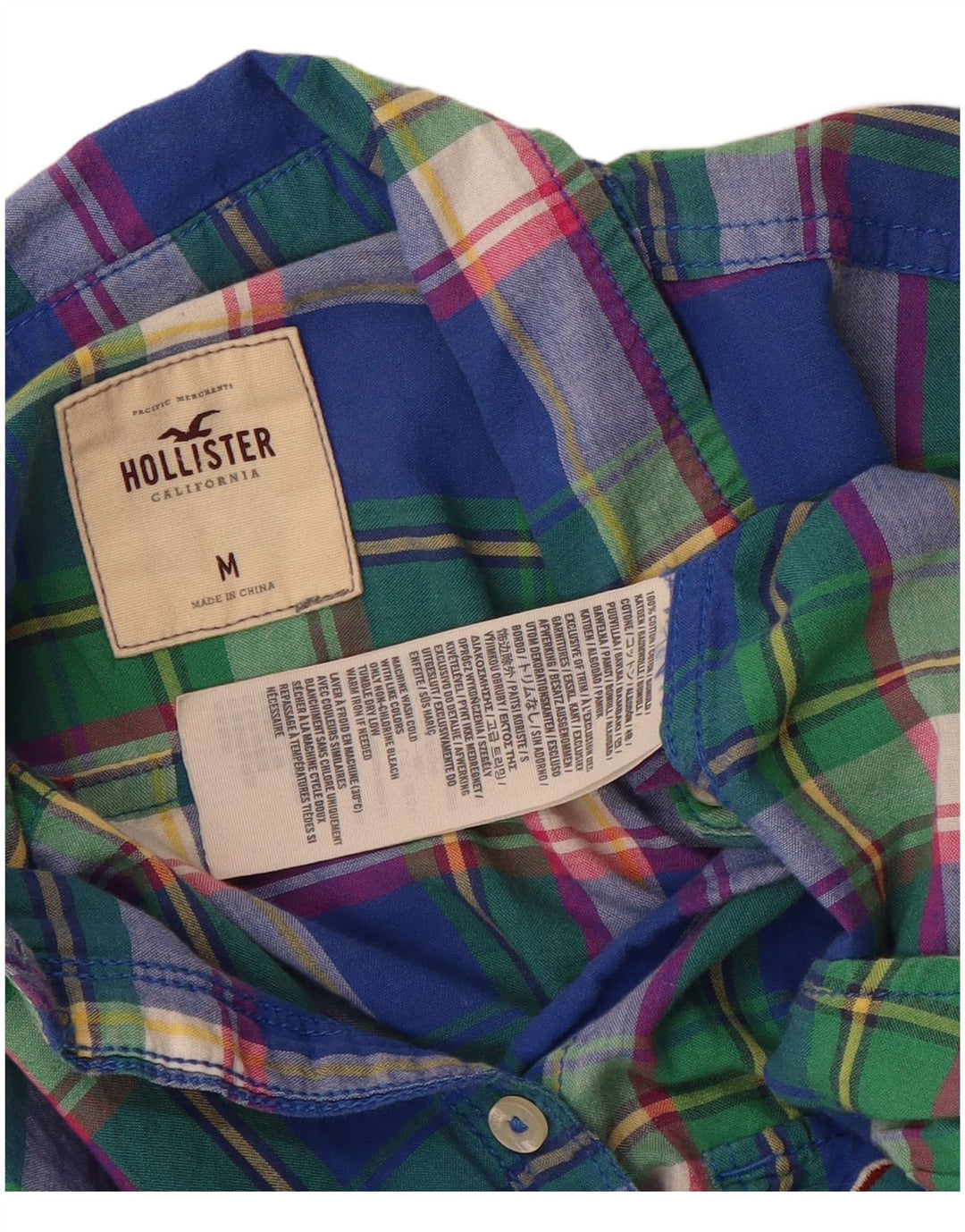 Camisa Hollister para mujer Reino Unido 42 Mediana Algodón a cuadros multicolor