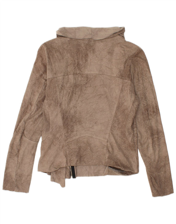 ZARA Chaqueta bomber corta para mujer Reino Unido 44 Grande Marrón Tie Dye Poliéster