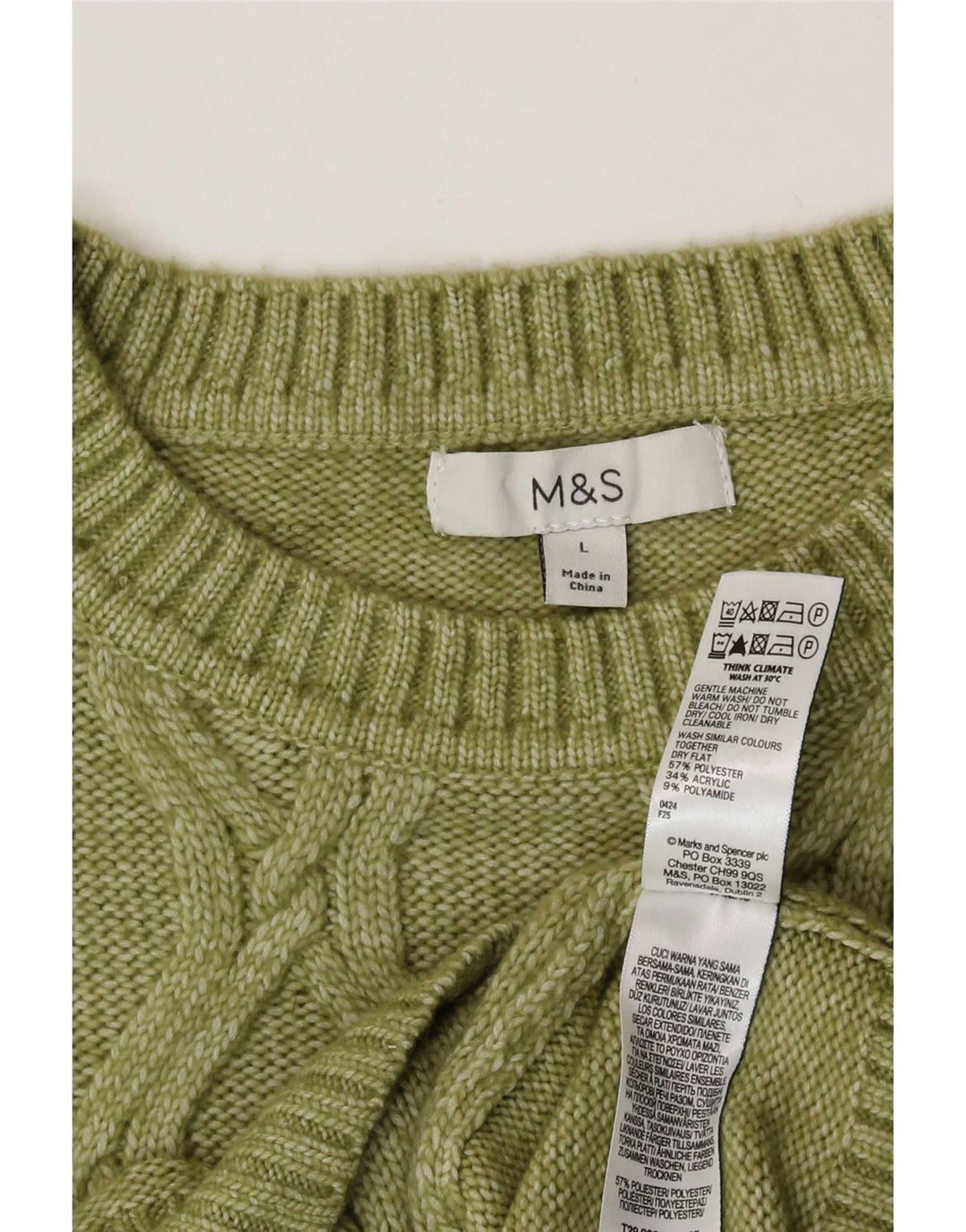 Marks & Spencer Camiseta sin mangas para mujer UK 46 Poliéster verde grande