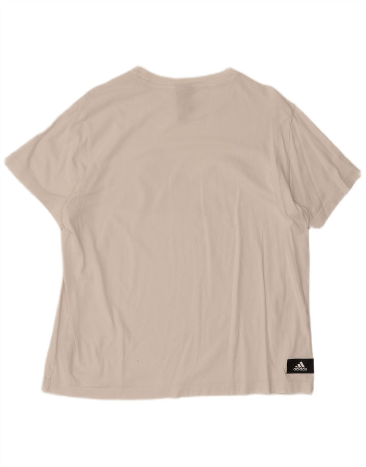 ADIDAS Camiseta gráfica para mujer Top UK 16/18 Grande Blanco Algodón
