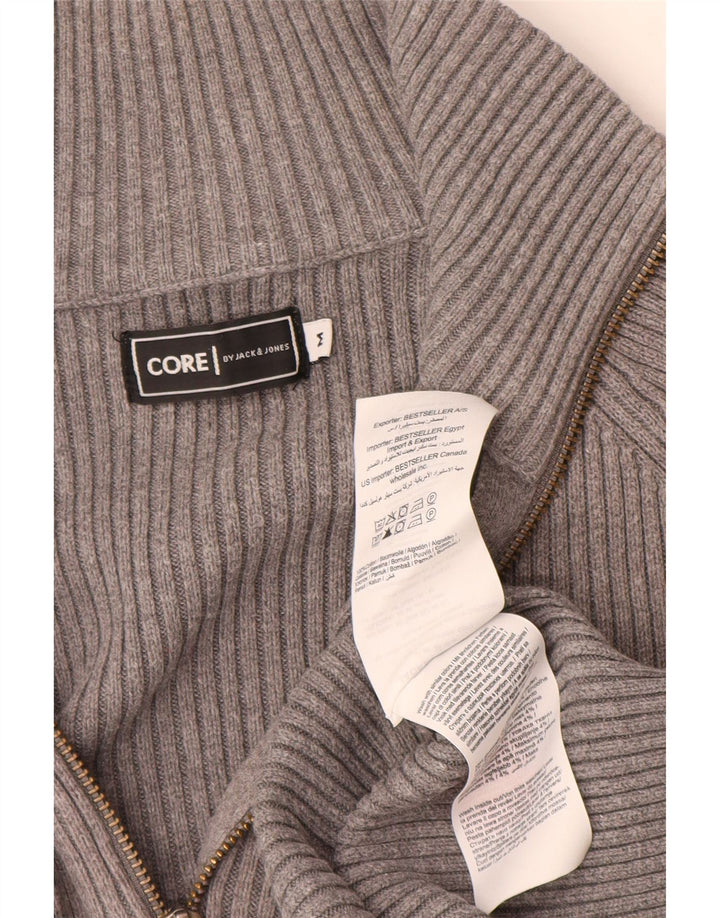 Jack & Jones Hombre Cárdigan Suéter De Algodón Gris Medio