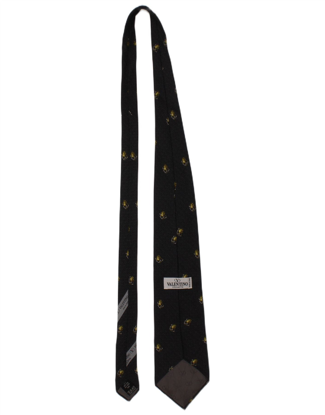 Corbata Valentino para hombre talla única, diseño de seda floral negro