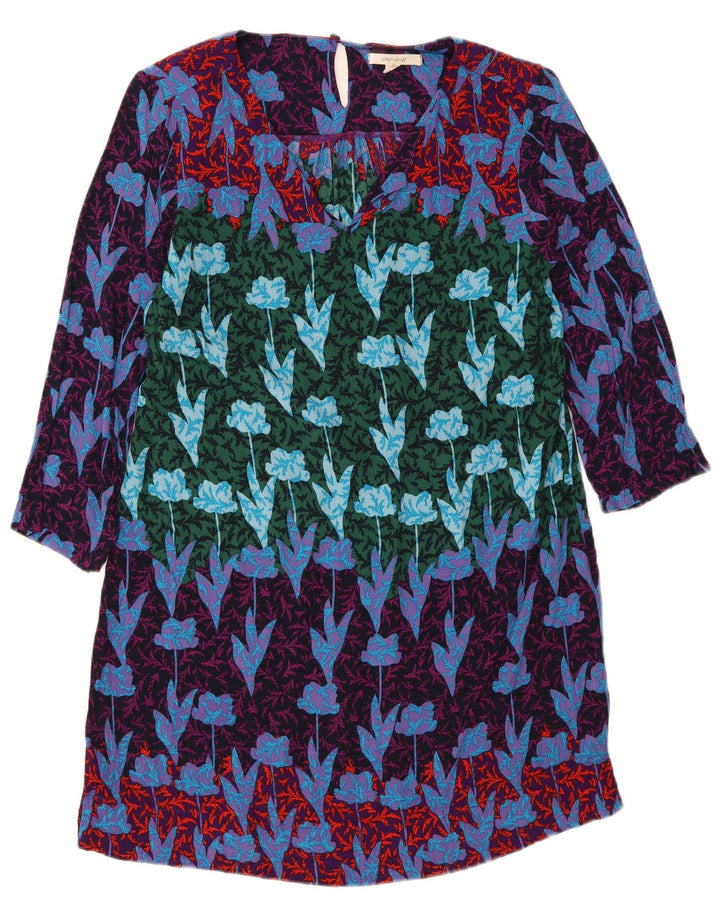 White Stuff Vestido recto de manga 3/4 para mujer UK 44 Grande Multicolor Floral