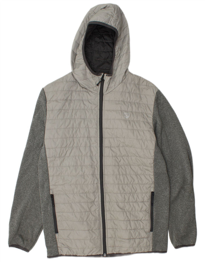 Jack & Jones Hombre Chaqueta Acolchada Con Capucha ES 38 Gris Medio Colorblock