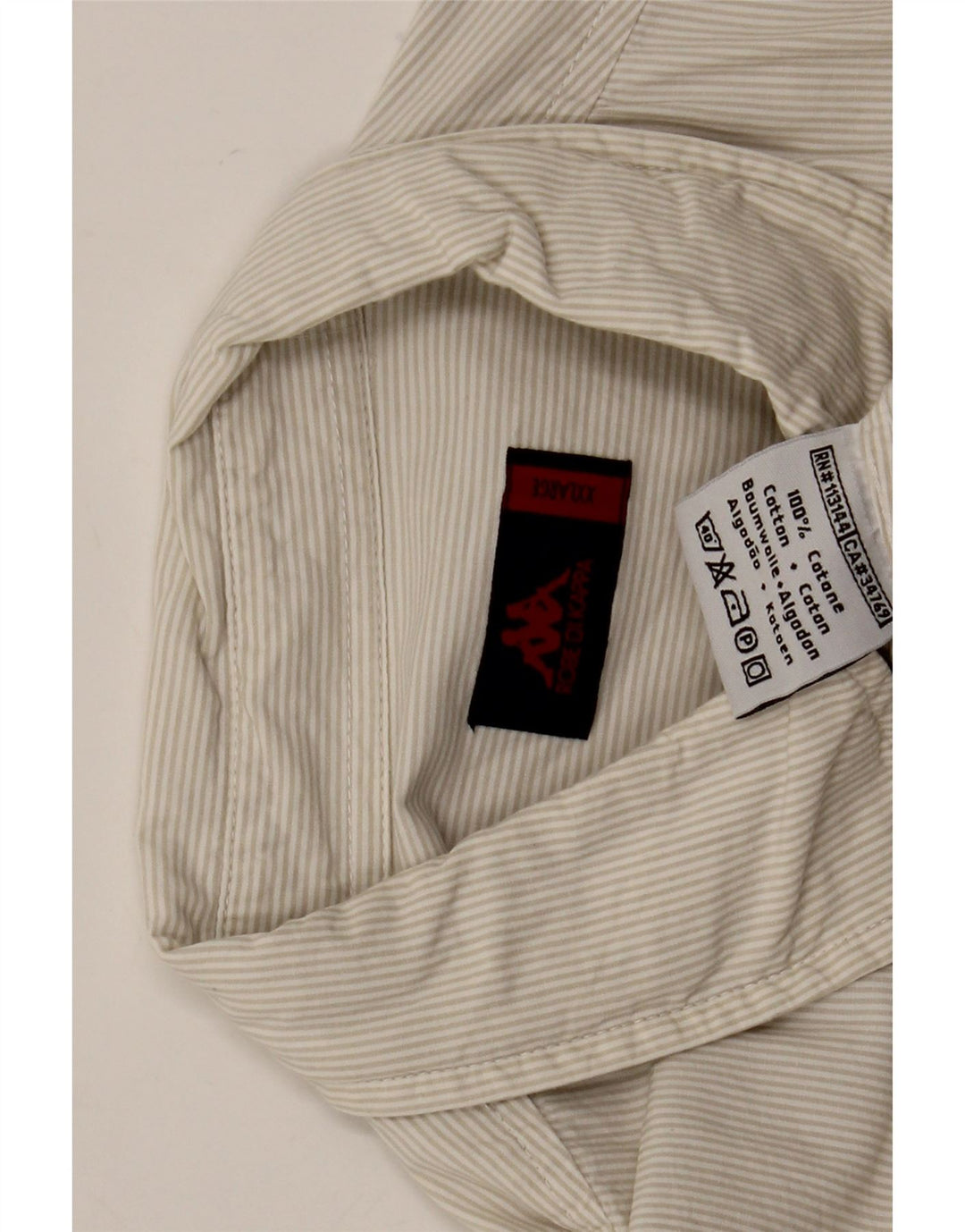 Camisa Kappa Hombre 2XL Algodón A Rayas Beige