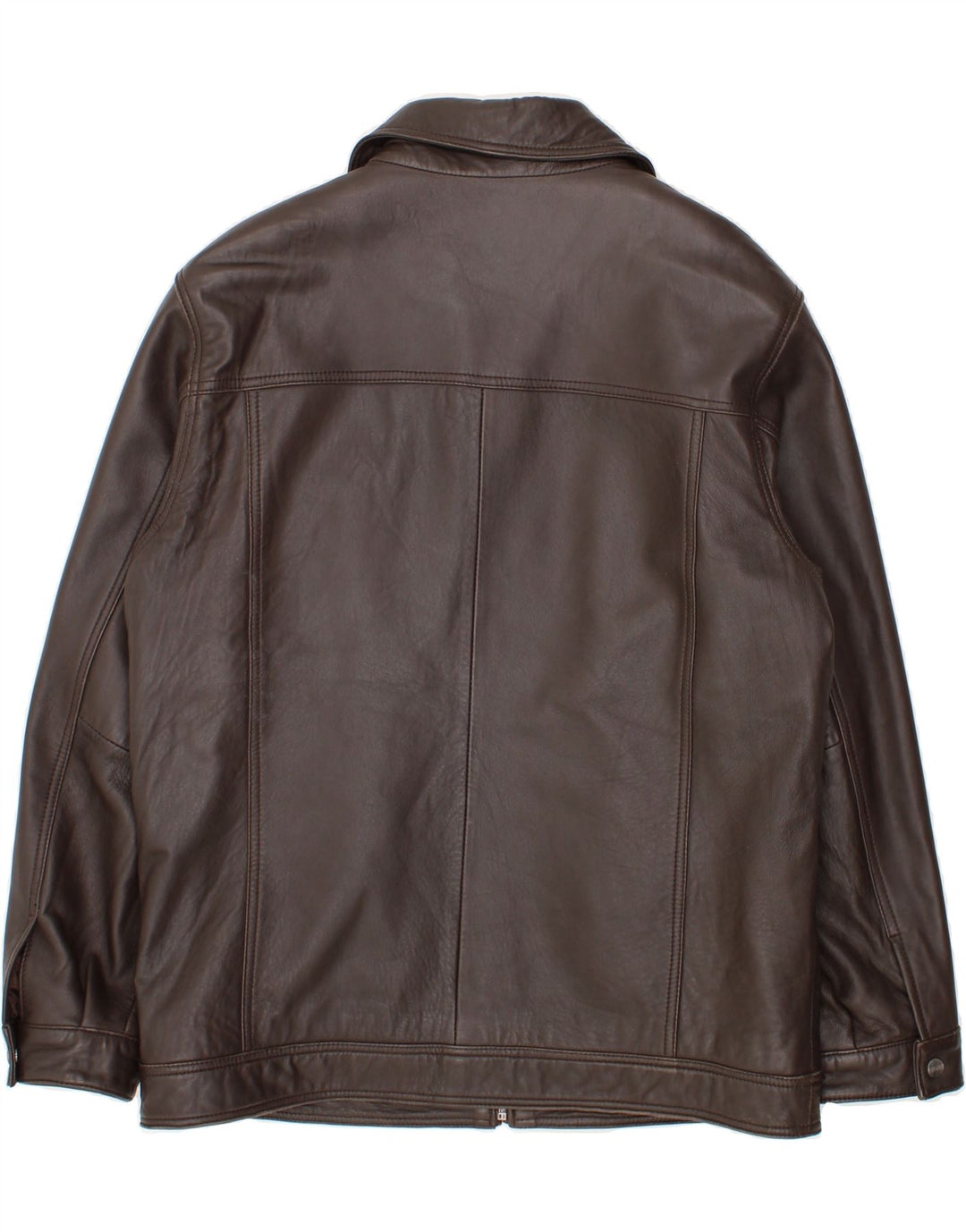 VINTAGE Chaqueta de cuero para hombre Reino Unido 38 Cuero marrón medio