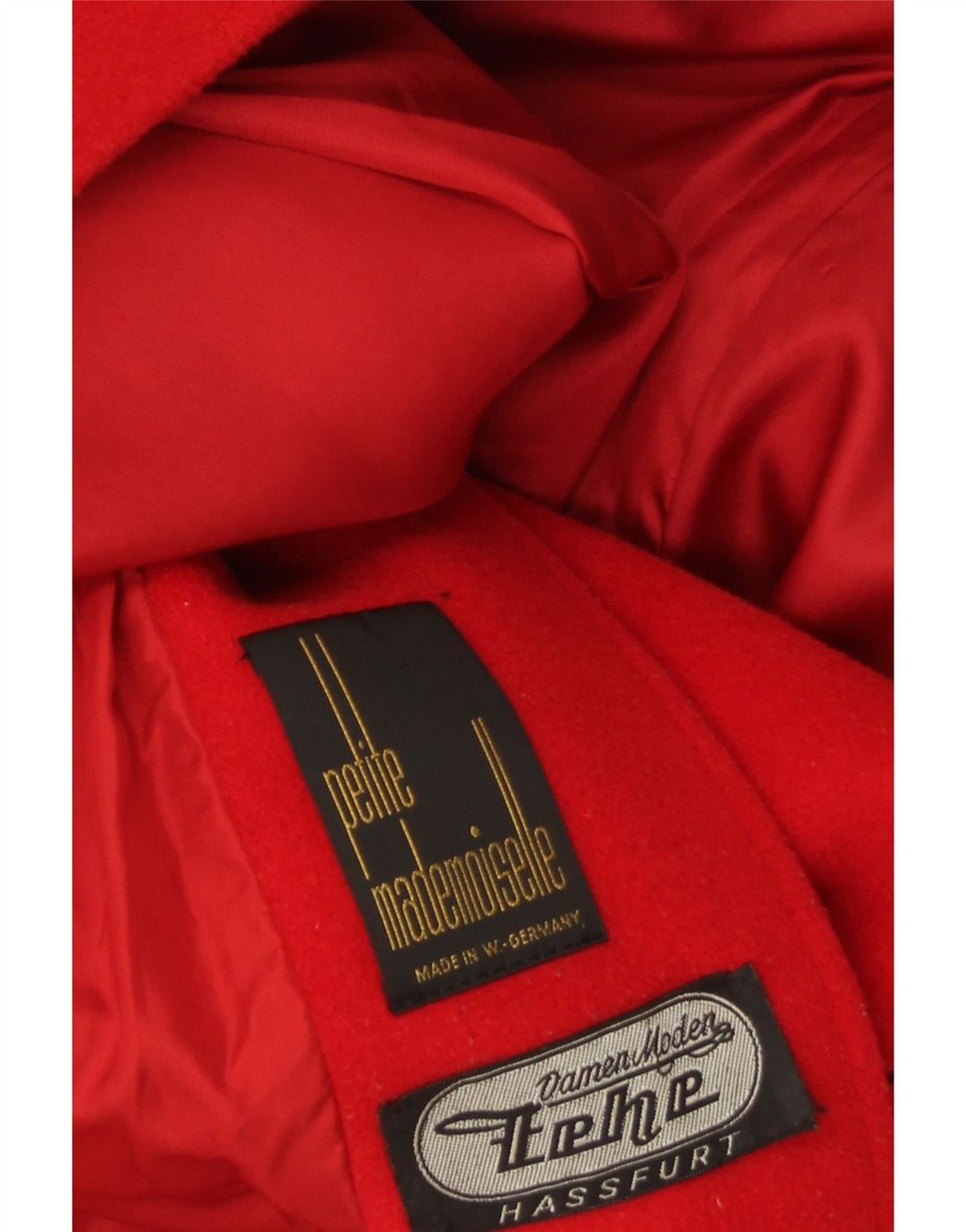 PETITE MADEMOISELLE Womens Overcoat UK 14 Medium Red Vintage Petite Mademoiselle and Second-Hand Petite Mademoiselle from Messina Hembry 