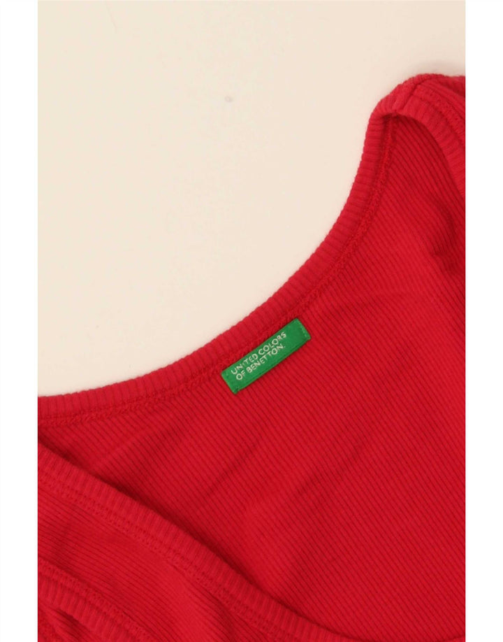 Benetton Camiseta Sin Mangas Mujer UK 8 Small Rojo