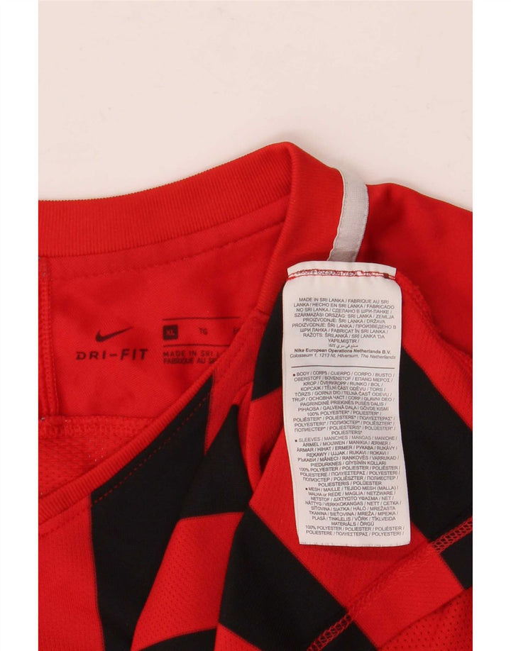 Camiseta Nike Dri Fit para hombre Top XL Poliéster a rayas rojas
